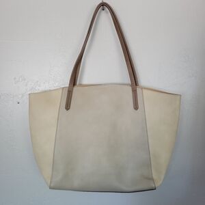 Bp. Faux Leather Tote Bag Shoulder Purse Handbag Beige Cream Neutral Color